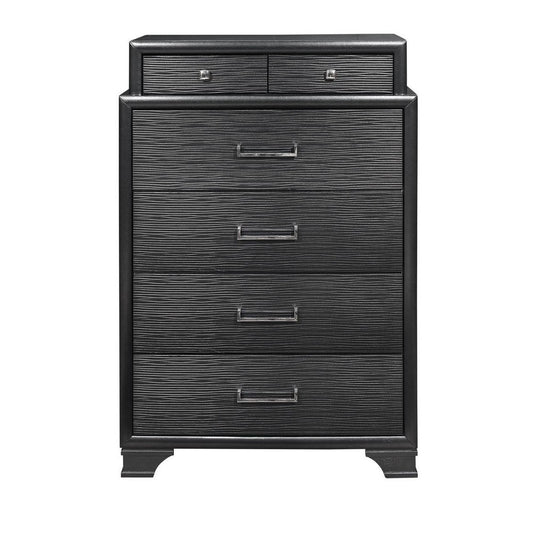 59" Gray Solid Wood Nine Drawer Double Dresser