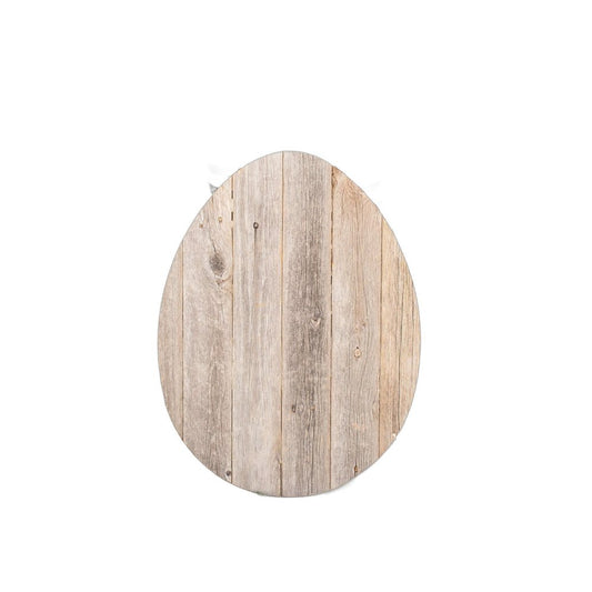 24" Rustic Farmhouse Gray Wood Large Egg