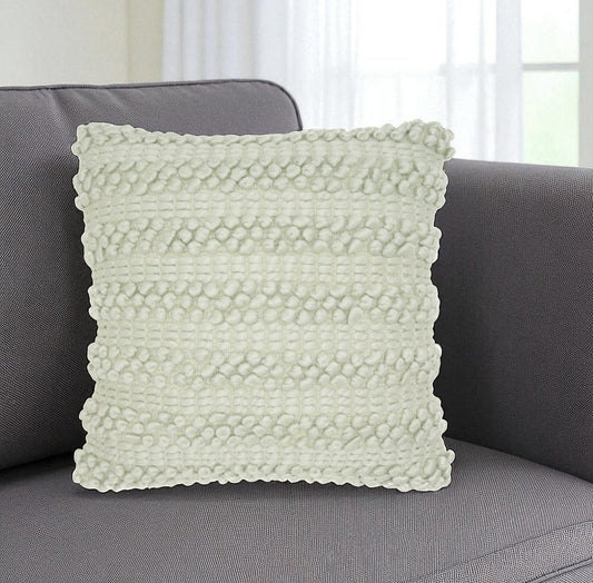 20" Mint Green Striped Throw Pillow With Texture
