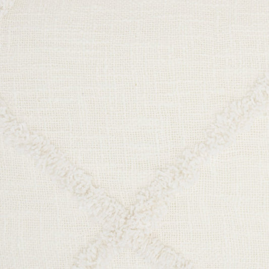White Abstract Shaggy Detail Lumbar Pillow