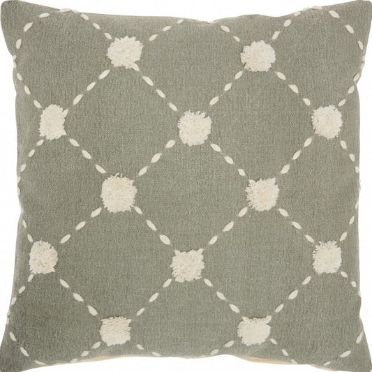 Glamorous Handcrafted Sage Accent Throw Pillow
