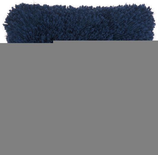Fluffy Navy Shag Accent Throw Pillow