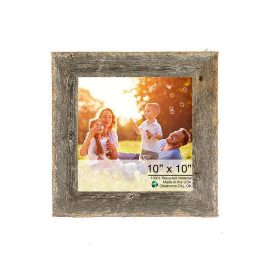 10" x 10" Gray Solid Wood Hanging Picture Frame