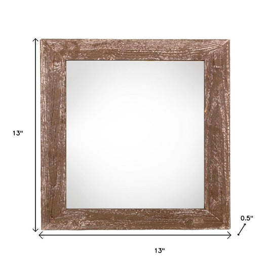 10" x 10" Brown Solid Wood Hanging Picture Frame