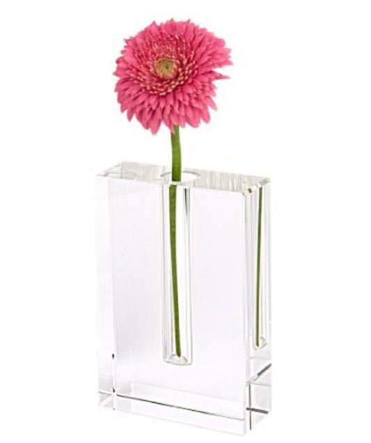 6" Clear Square Crystal Glass Table Vase