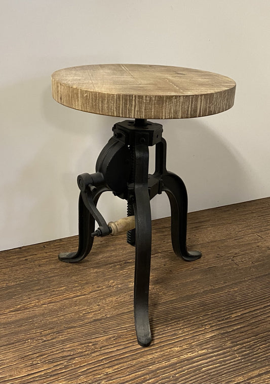 24" Brown And Black Solid Wood Backless Counter Height Bar Chair