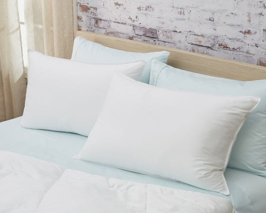 100% Cotton Lux Sateen Down Alternative Medium Hypoallergenic Queen Size Bed Pillow