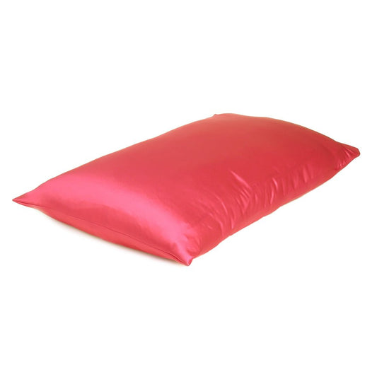 Two Piece Salmon Pink Dreamy Silky Satin Pillowcases