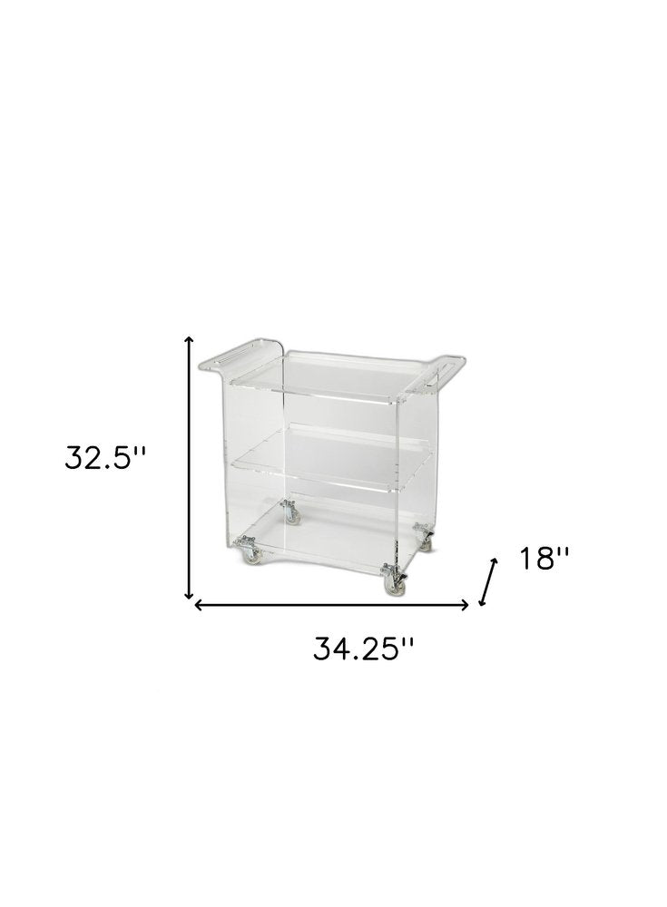 Clear Acrylic Rolling Server Bar Cart