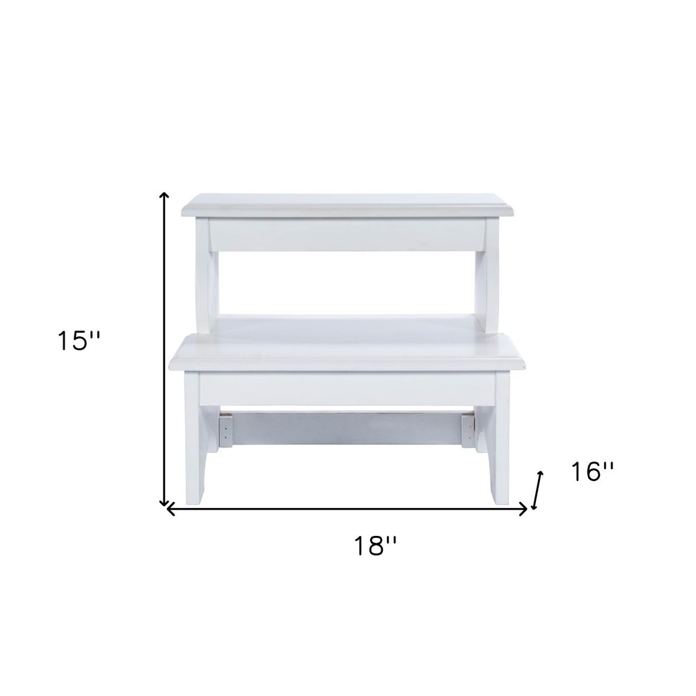 18" White Wood Footstool
