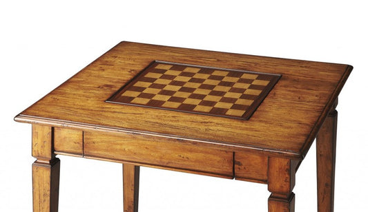 30" Brown and Dark Brown Wood Square Coffee Table With Drawer
