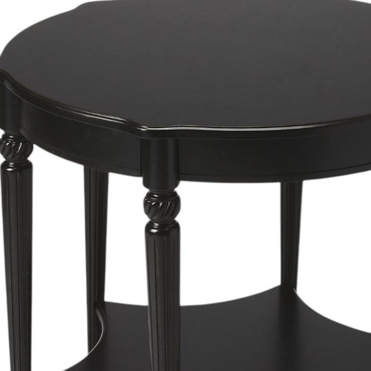 28" Brown Wood Round Coffee Table With Shelf