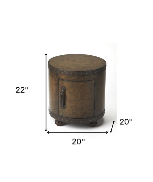 20" Brown Wood Round Coffee Table