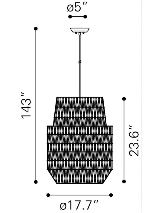 Gray Woven Sky Zig Zag Ceiling Lamp