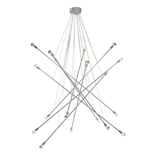 Silver Multi Light Metal Dimmable Chandelier