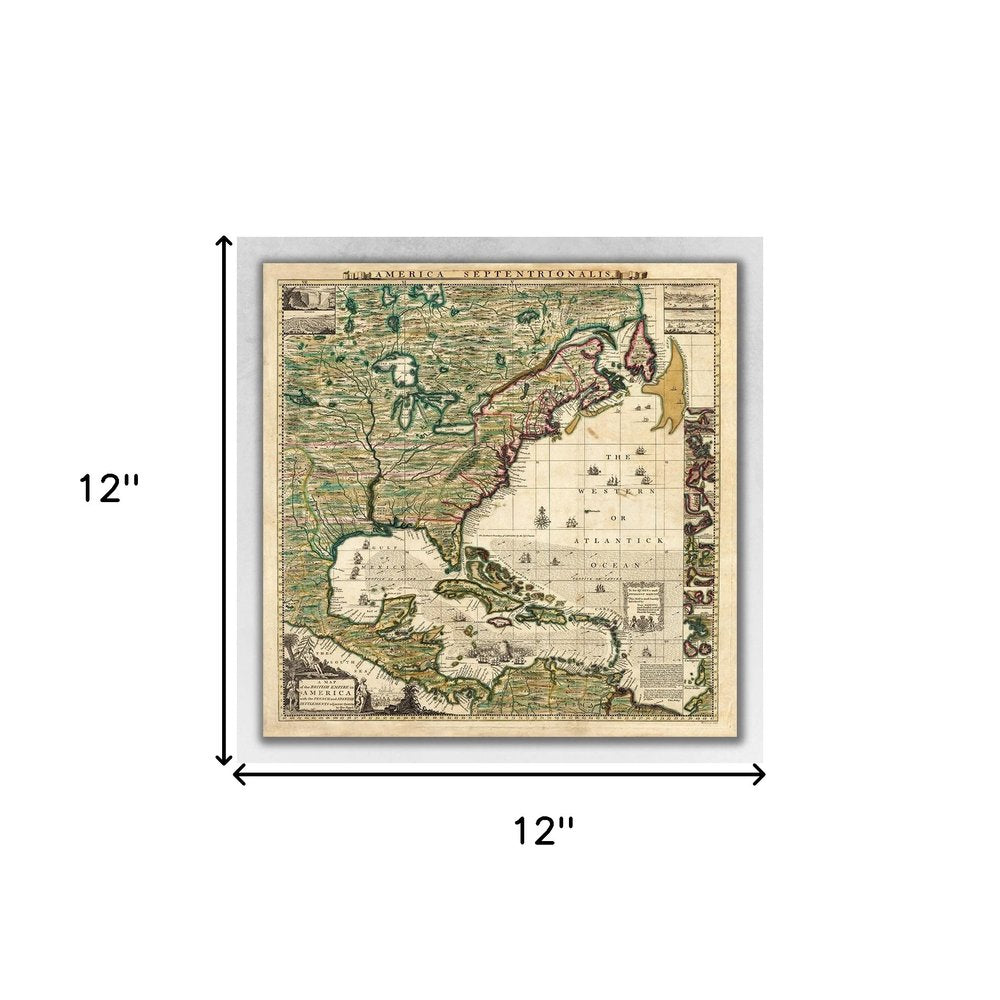 Vintage 1773 Map Of British Empire In North America Unframed Print Wall Art