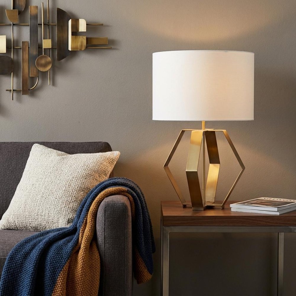 Gold Geometric Design Table Lamp