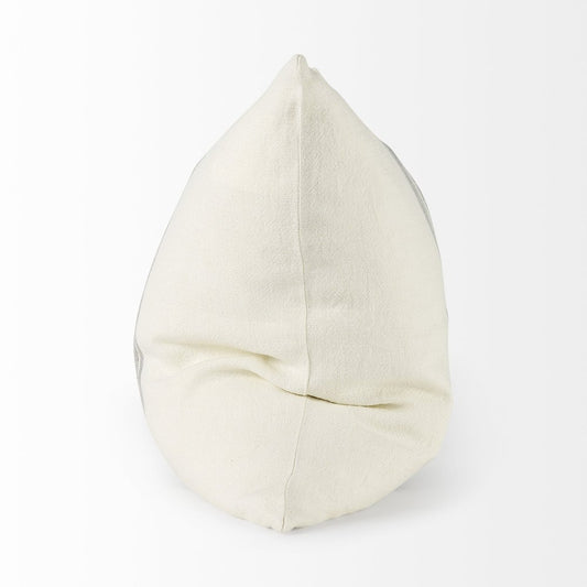 Off White Pillow Cover With Ash Gray Stripes