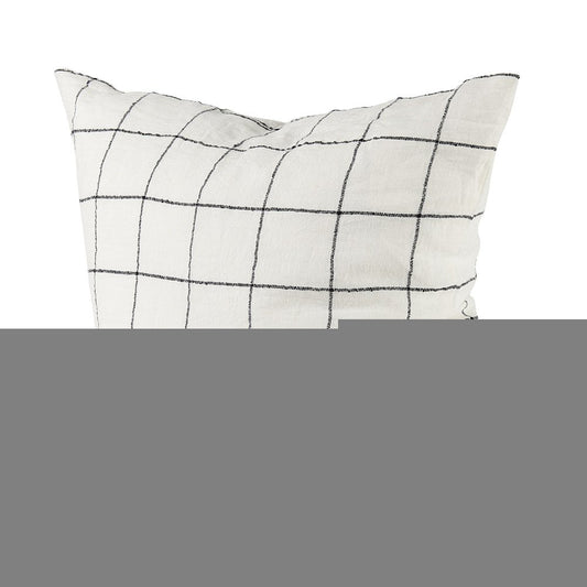 White And Black Grid Square Accent Pillow Cover