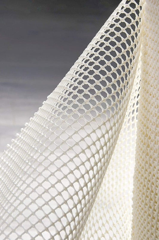 4' x 6' Ivory Striped Weave Non Slip Rug Pad