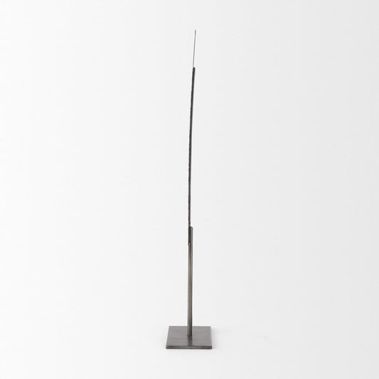 21" Gray Metal Tabletop Sculpture