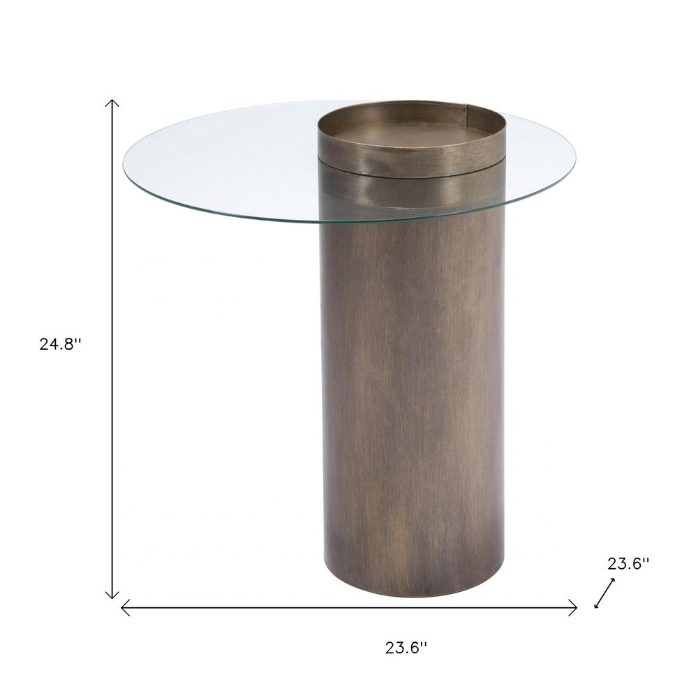 Contemporary Antique Gold End Table