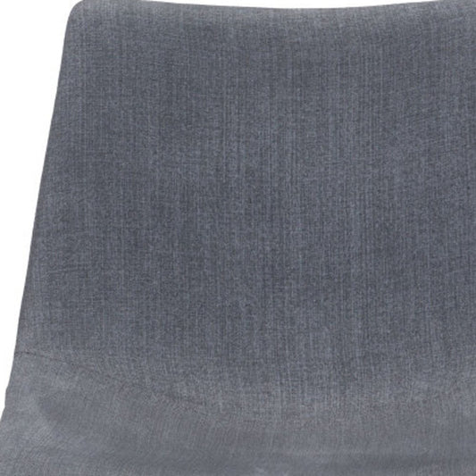 Set of Two Gray And Black Upholstered Fabric Dining Side Chairs