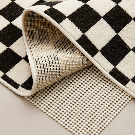 6' x 9' Ivory Striped Weave Non Slip Rug Pad