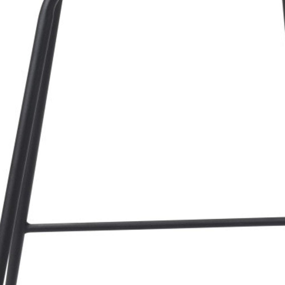 26" White And Black Steel Low Back Counter Height Bar Chair