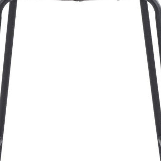 26" White And Black Steel Low Back Counter Height Bar Chair