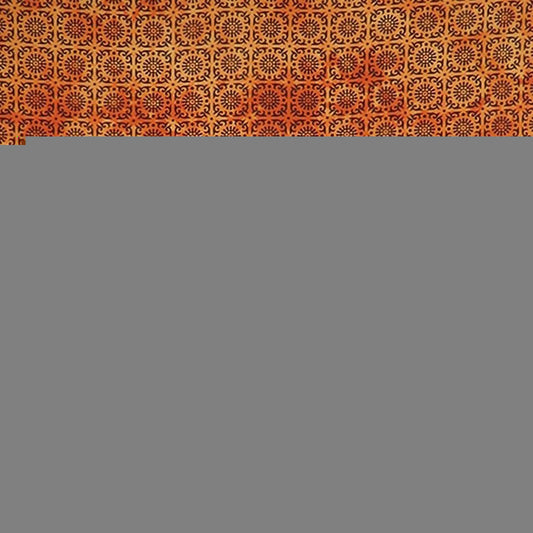 Orange and Black Floral Cotton
