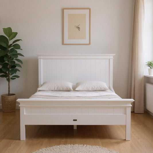 Classic White Panel Queen Size Bed