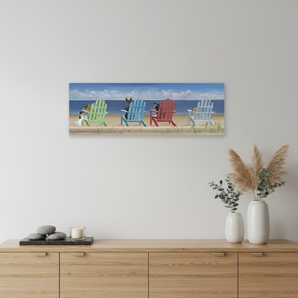 Dogs At The Beach Unframed Print Wall Art