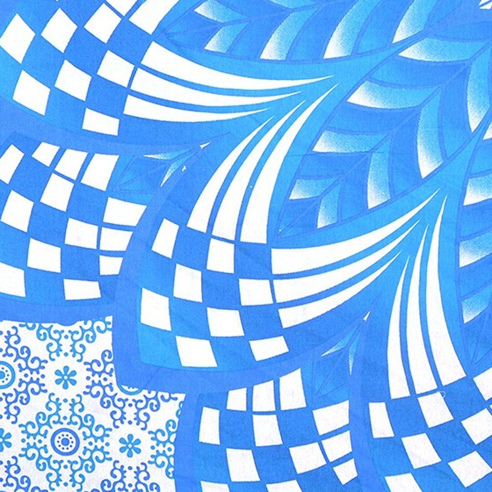 Blue and White Floral Cotton