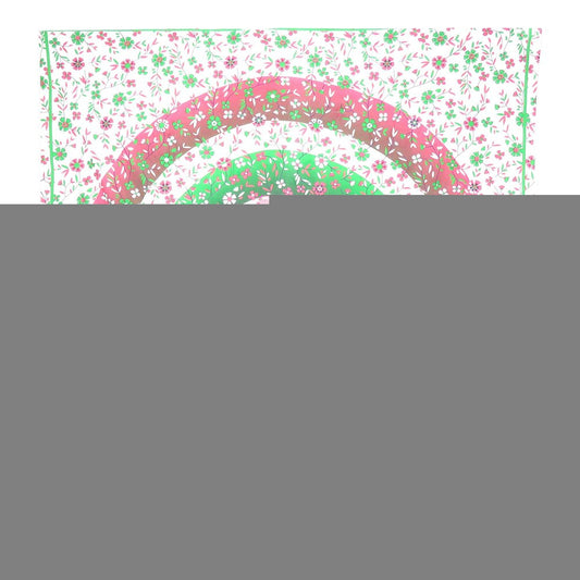 88" X 84" Green Red And White Floral Cotton Hanging Tapestry