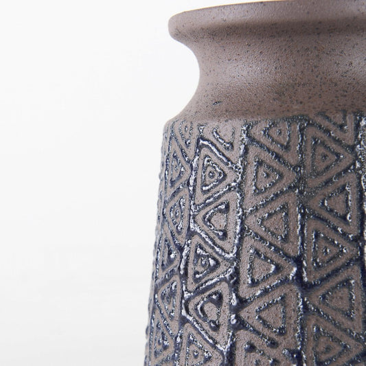 6" Brown Abstract Cylinder Ceramic Table Vase