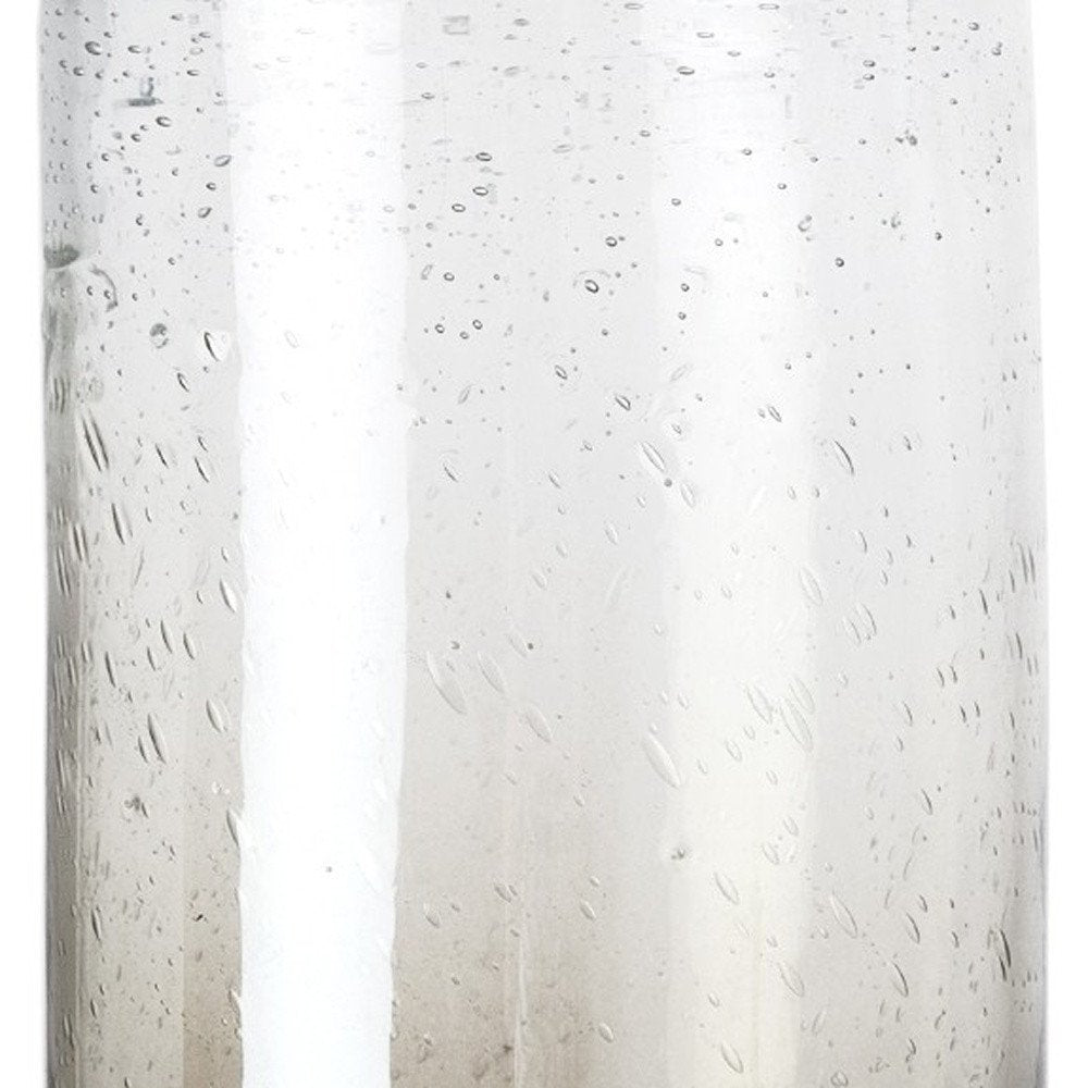 11" Gold Abstract Cylinder Crystal Glass Table Vase