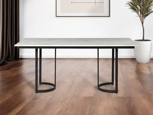 71" White And Black Dining Table