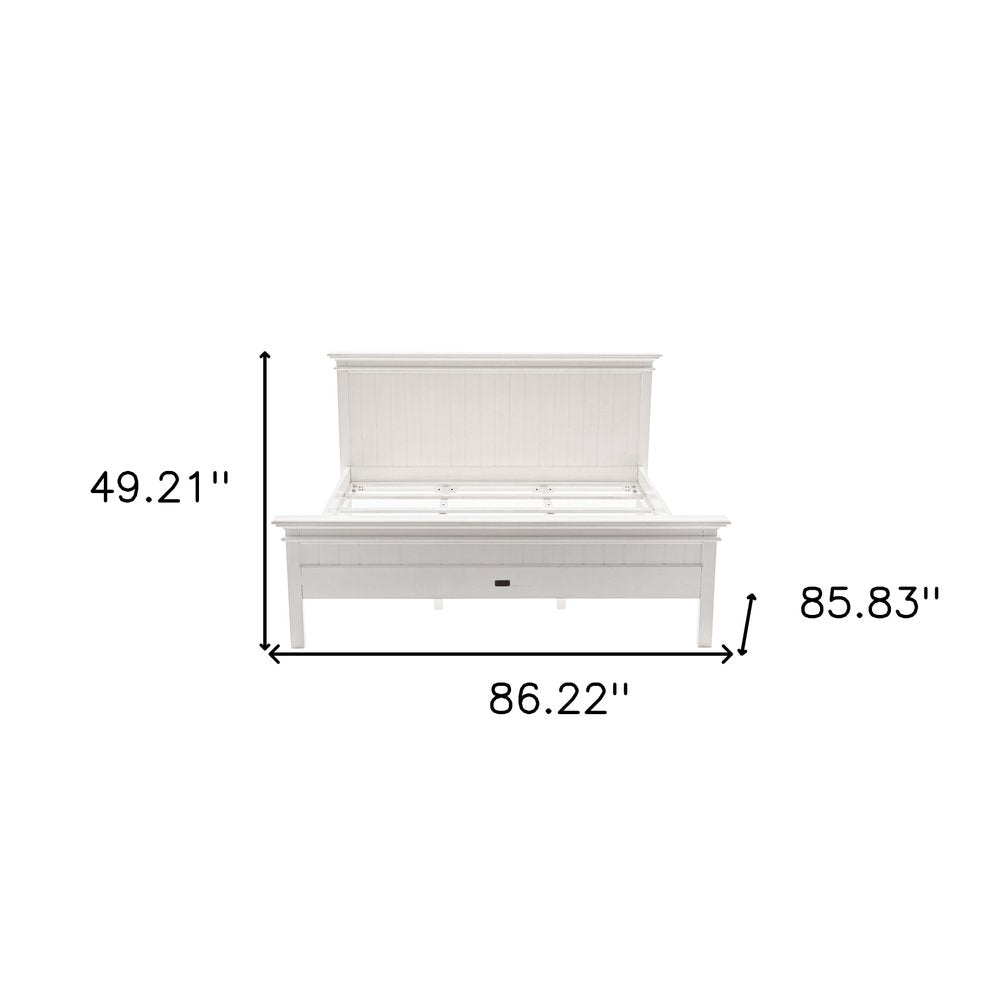 Classic White Panel King Size Bed