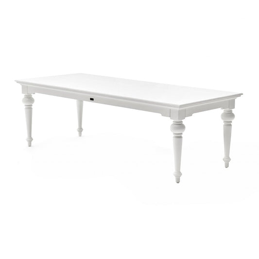 94" White Solid Wood Dining Table