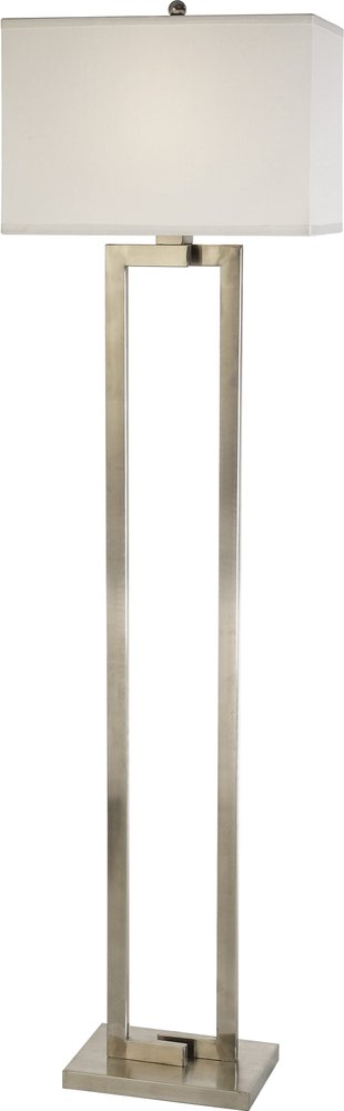 61" Metal Floor Lamp With White Fabric Shade