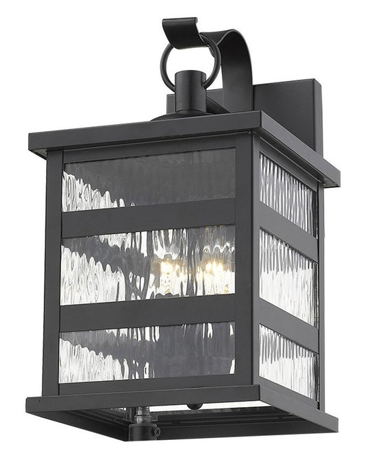 Black And Clear Three Light Transparent Dimmable Outdoor Hanging Lights With Black Shades