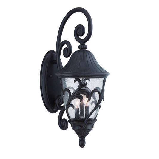 30" Black And Clear Plastic and Glass Vanity Flush Mounted Sconce