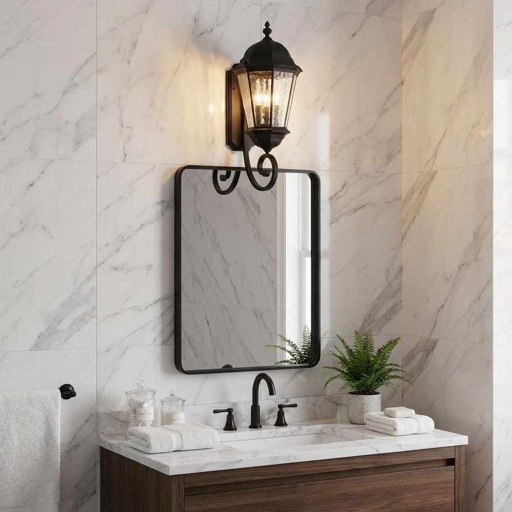 Black And Clear Three Light Hammered Dimmable Outdoor Hanging Lights With Black Shades