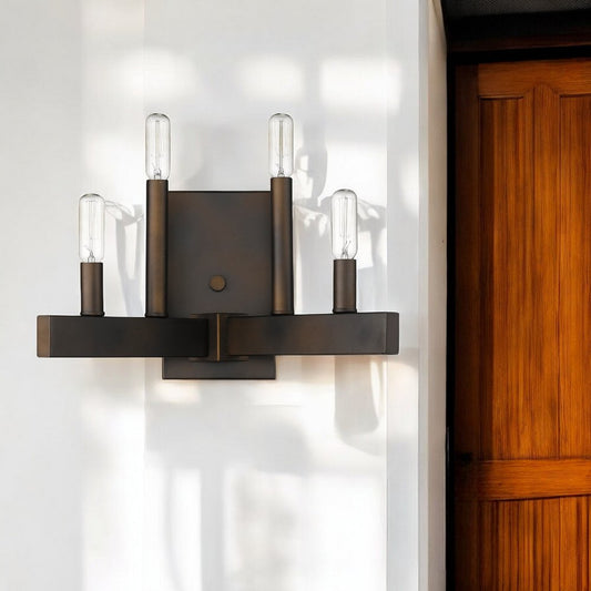 Four Light Bronze Metal Vintage Wall Sconce