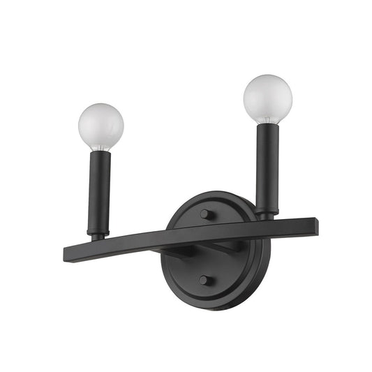 7" Black Metal Vanity Flush Mounted Sconce