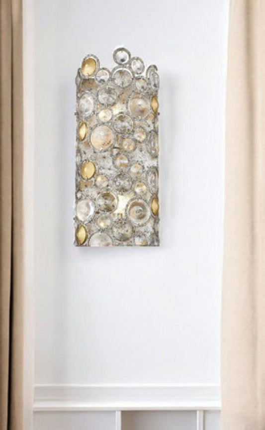 Vitozzi 2-Light Antique Silver Leaf Sconce