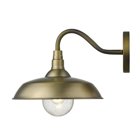 Antiqued Brass Seeded Dimmable Outdoor Hanging Light With Brass Shades