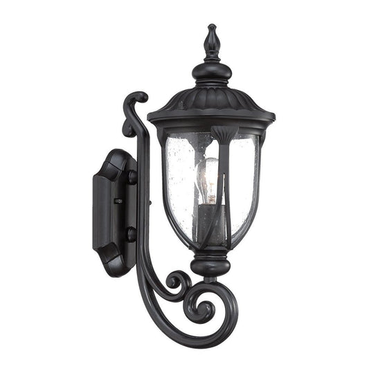 17" Black And Clear Metal and Glass Flush Mounted Sconce