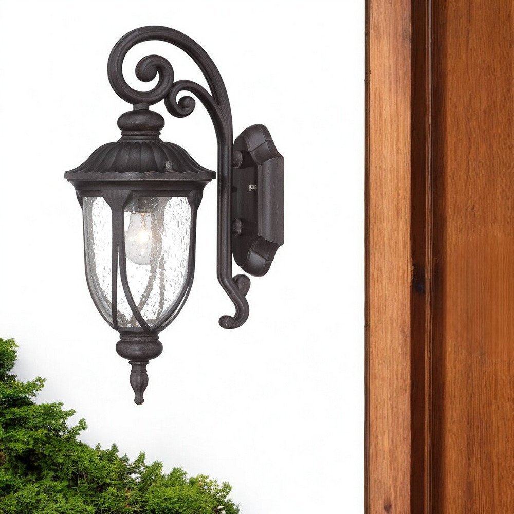 17" Black And Clear Metal Flush Mounted Sconce